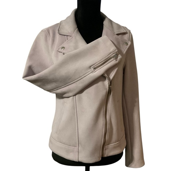 Old Navy Women's Light Purple Faux Suede Moto Jacket Medium - Picture 3 of 7